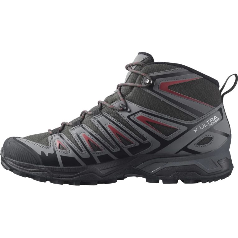 Black Salomon X Ultra Pioneer Mid CSWP Men's Hiking Boots | PH 91852M